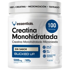Bucked Up Creatina Monohidratada Pre Entreno Pre Workout  100 Creatina Micronizada, Monohidratada y Natural  En Polvo  Entrenamiento, Energía,...     