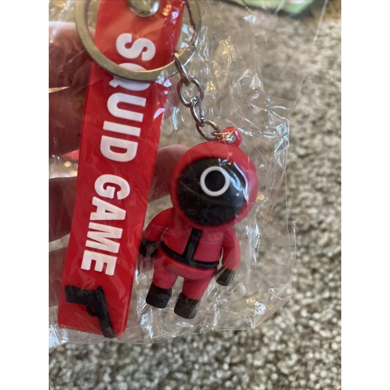 New Squid Game Circle Worker Keychain 3D Red Black