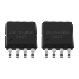 VGOL Pack of 2 W25Q128JWSQ 128Mbit Serial Flash Memory Chip SOIC-8 Package SPI Interface for Embedded Systems and Data Storage Applications