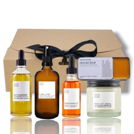 Skin Care Gift Set FACE Care Full Sizes Face serum Cleansing Oil Floral Toner Face Cream Beauty Balm