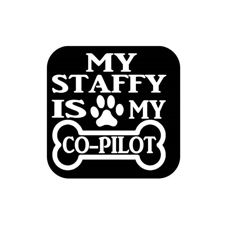 ThatLilCabin - My Staffy is My Copilot Sticker 6" car