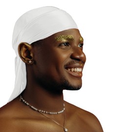 DuragPro Silk Durag for Men and Women, Silky Satin Do Rag (White)