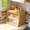 Large Bread Box Double Layer Bamboo Bread Box for Kitchen