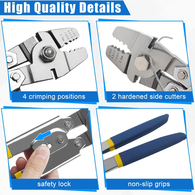 JSHANMEI Fishing Crimping Tool Heavy Duty Crimper Pliers with Crimp