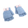 USB Heated Knitted Flap Gloves Half Finger 5V Winter Heating