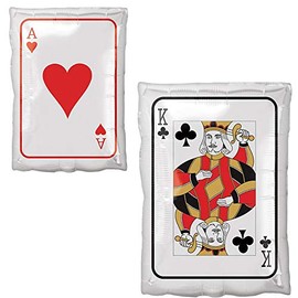 LOONBALLOON Casino Balloons, 17″ ROLL THE DICE KING & ACE (1 pcs 2 sided )