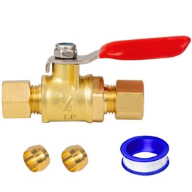 Breezliy Lead-Free Brass Mini Ball Valve Shut Off Switch,1/4 inch Compression by 1/4 Compression Fitting,healthy,environmentally friendly,stable,high precision（1 PC）