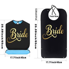 BWWKTOP Bridal Bibs With Crumb Catcher Bridal Clothing Protectors Bridal Shower Gag Gifts Adult Bibs For Wedding Party (Bridal Bibs)