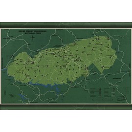 History Galore 24"x36" Gallery Poster, map Great Smoky Mountains National Park 1971 p2