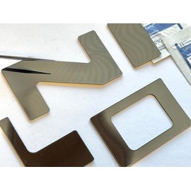 Gunmetal Chrome Rear Tailgate Letters Compatible with Frontier 2022-Up Self-Adhesive ABS Plastic Inserts