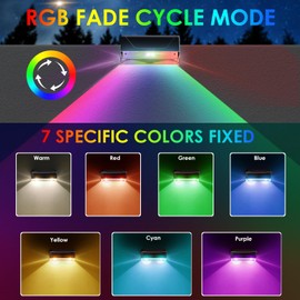 LIANGLOME 12PK Solar Fence Lights Outdoor Waterproof LED - Warm White & RGB 6 Color, Dusk to Dawn Deck Light, IP65 Waterproof Garden Lights for Outside/Backyard/Railing/Step/Patio/Wall