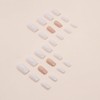 Resweky Medium Complete False Nails Pink Nude Square Shiny French