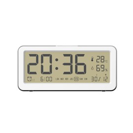 Mobility Lab Evoom EV313900 ORAS Digital Alarm Clock with Large Display, Snooze Function, Dual Alarm, Thermometer, Date, Humidity, White
