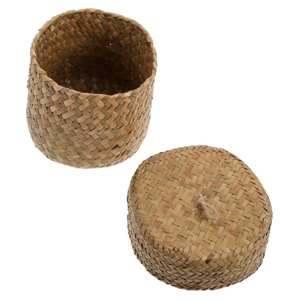 Ciieeo Hand-woven Creative Storage Basket White Decorative Box Cane Boys