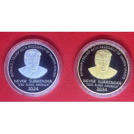 2024 President Trump Collector Coin "Never Surrender" Mug Shot