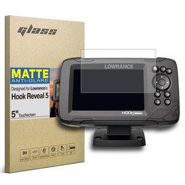 INNOSURE Premium Tempered Glass Screen Protector for Lowrance HOOK Reveal 5, HOOK2 5x - 5 Inch Touchscreen Fish Finders Accessories Anti Glare (Matte)