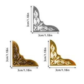 xianynow Pack of 48 Metal Corner Protectors, Retro Books, Protective Corners, Book Corner Decoration for Prevent Wear, Corner Protection, Cover, Edge Protection, Metal for Photo Albums, Books,