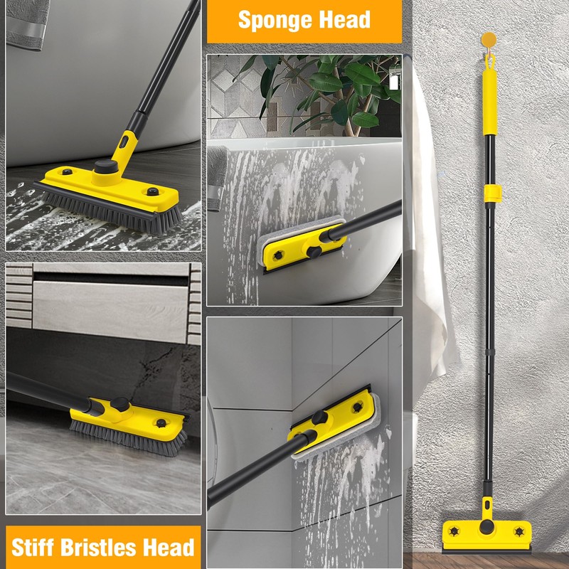 JEHONN Shower Cleaning Brush, 53.5 inches Long Handle Scrubbing Brush,