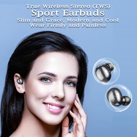 DHBY Sport Earbuds Headphone with Mic 2 in 1 Multifunctional Earpiece TWS (True Wireless Stereo) in-Ear Headset HiFi Sound Noise Reduction Painless Firm Wear Earphone-in Ear Earbud Black