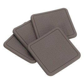 sourcing map 4Pcs Non-Slip Furniture Pads, 2.36" Square Anti Skid Rubber Caster Cups, Anti-Sliding Furniture Coasters, Anti Slide Floor Protectors Pads for Bed Couch Table (Brown)