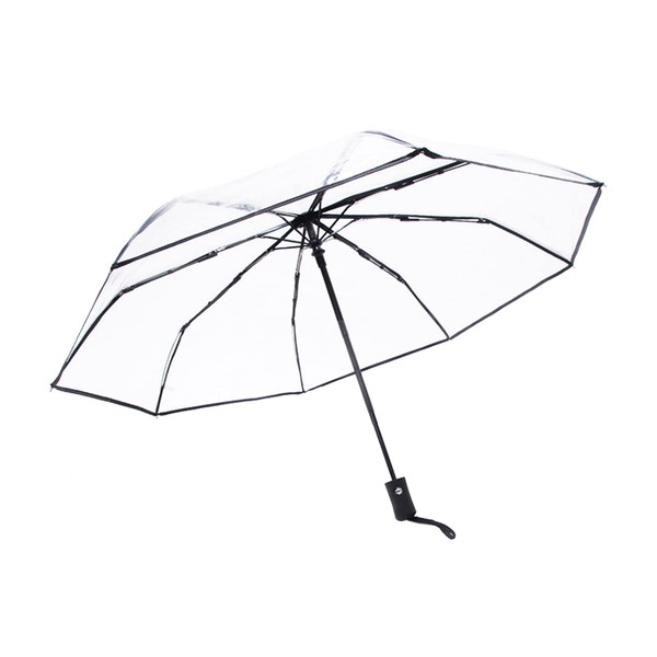 Clear Umbrella for Girls Compact Floding Transparent Umbrella Rain Women