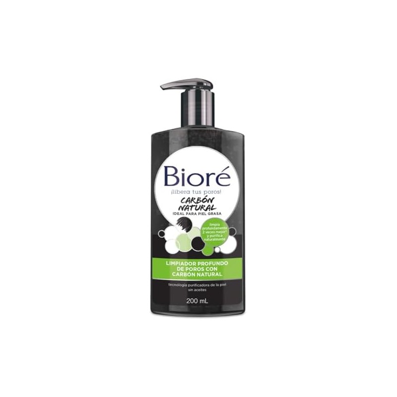 Bioré Limpiador Profundo de Poros con Carbon Natural, 200 ml
