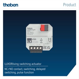 Theben 4800520 LUXORliving S1 I Single Switching Actuator Flush-Mounted I 2 Binary Inputs for Potential-Free Contacts I For KNX Smart Home System Luxorliving