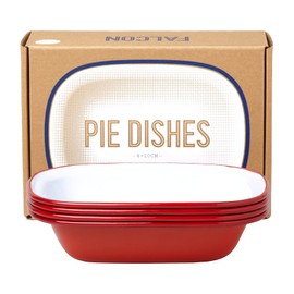 Falcon Enamelware Enamel Pie Dishes Set of 4 - Pillarbox Red