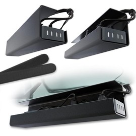No-Screw Under Desk  Management Tray - Self-Adhesive Installation,  Management,  Management Under Desk, Desk Wire Management,  Tray, Under Desk  Organizer - Set of 2