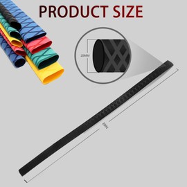 eTekGo X-Tube Heat Shrink Wrap Tubing 39"&64" Lengths for Rod Grips-5 Color 14 Sizes (Black, Diamter：20mm; Length：39)