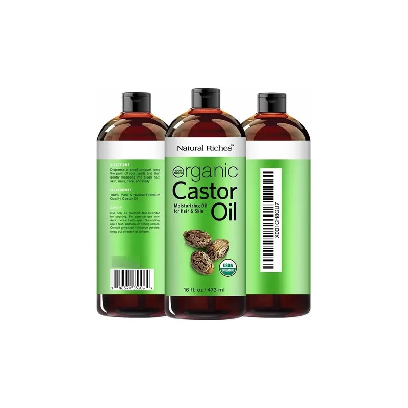 Aceite De Ricino Orgánico Natural Riches - Prensado En Frío,
