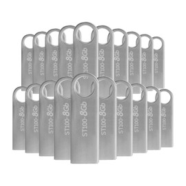 PSA COMPUTO Y PAPELERIA Kit de 20 Piezas Memorias USB 8GB STYLOS Modelo STMUSB1B ST100 Interfaz USB Type-A Micro-USB USB 2.0 Color Plata Material Resistente