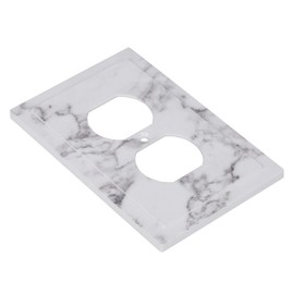 2 Pack - Meedasy Marble Pattern1 Gang Duplex Receptacle Wall Plate with Hierarchical Stepped Design