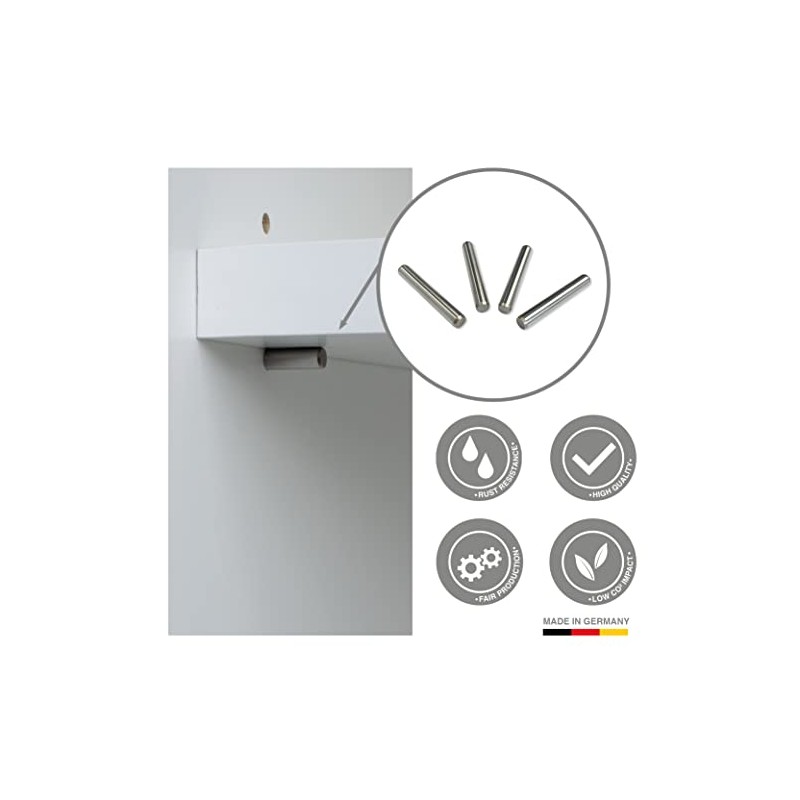 Pack of 40 Diameter 5 mm Stainless Steel Shelf Brackets