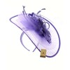 C.C Cocktail Sinamay Fascinator Headband Feather & Flower Design, A