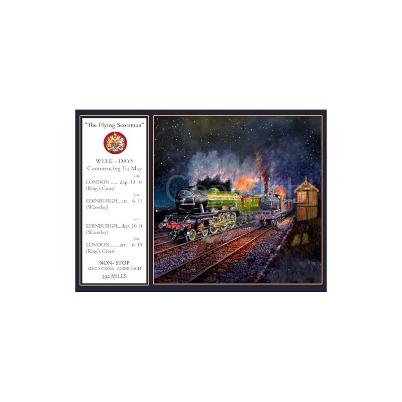 Flying Scotsman Steam Train Surperb Designed Metal Sign-4