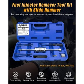 GLEXQLAO Fuel Injector Removal Tool Kit Compatible with Ford Volvo 1.0L 1.6L 2.0L 2.3L 2.7L 3.5L Engines, Fuel Injector Remover Slide Hammer Puller Set Replaces 9997410 310-206