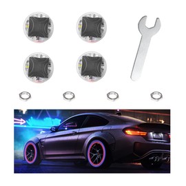 Wevdn 4 PCS Car Tire Wheel Lights, Colorful Solar LED Tire Valve Cap Lamp with Motion Sensor, Waterproof Flash Valve Stem Caps Lights for Cars, Truck, Bicycles, Motorcycles (4 PCS)