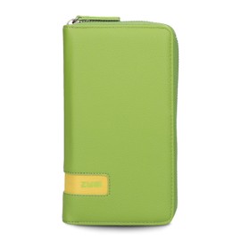 Zwei Mademoiselle.M MW2 Women's Wallet, 20 x 11 cm, High-Quality Soft Faux Leather, 15 Card Slots, Coin Pocket, View Compartment for ID Cards, All-Round Zip, kiwi, Classic and elegant