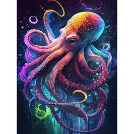 MXJSUA Octopus 5D Diamond Painting Kits for Adults, DIY Diamond Art Kits Full Round Drill Diamond Painting Kit for Kids Beginners, Crystal Picture Gem Art for Home Wall Decor 30x40cm