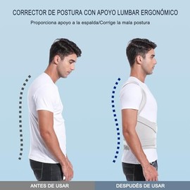Corrector de Postura para Hombres y Mujeres,Transpirable,Ajustable,Corrector de Espalda,Corrección de Escoliosis y Joroba,Dolor de Espalda, Columna,Entrenador de Postura (Gris, Large)