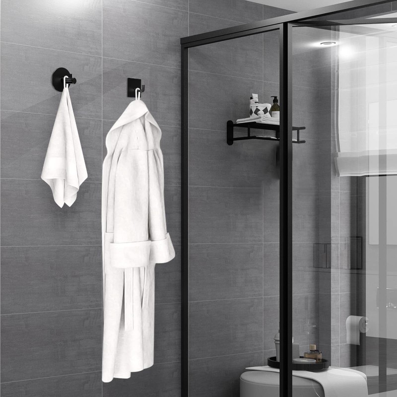 Stondino 6 Pcs Adhesive Hooks Command Hooks for Hanging Towel