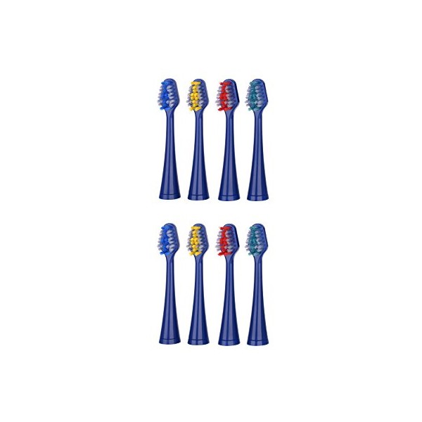 Pursonic 8 Pack Replacement Brush Heads, Blue