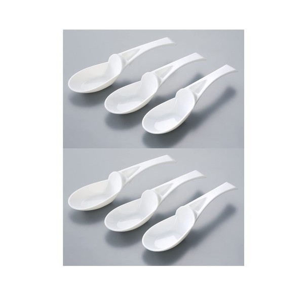 Slip Free Ceramic Spoon 3 Pcs Clear White