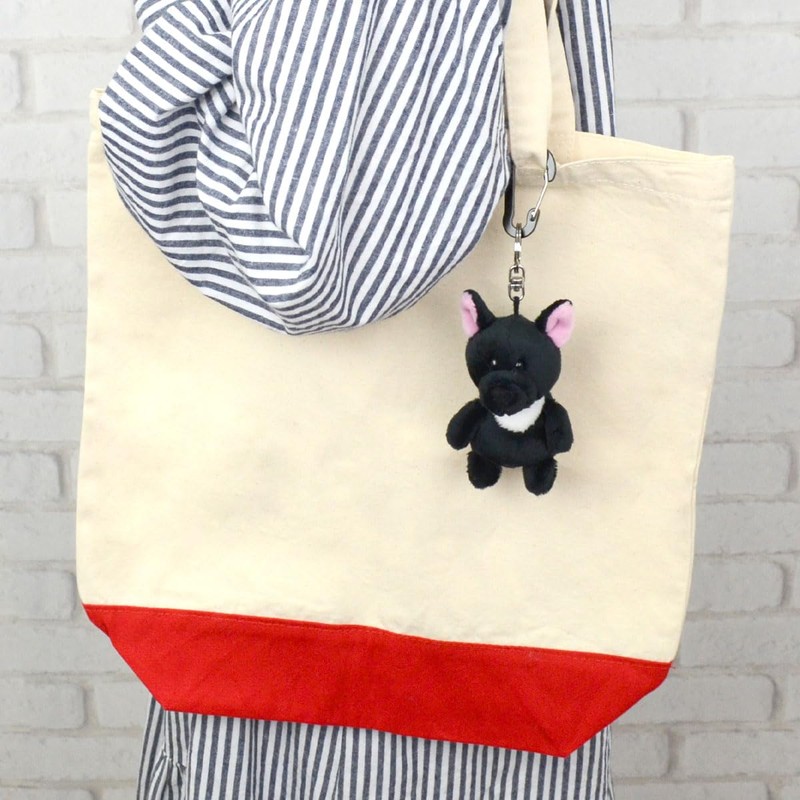 NICI French Bulldog Key Ring Keychain BB Girls Black 3.9