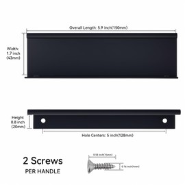 ScentFlows Edge Pulls Black Finger Pull for Cabinets Kitchen Concealed Drawer Pulls 5in Black Cabinet Handles Matte Black Finger Cabinet Pulls 10 Pack Modern 150mm Overall Length Easy Installation