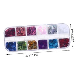 Vaguelly 2 Boxes Heart Shaped Nail Paillettes Glittery Manicure Sequins for DIY Nail Art for Parties Home Decor and Crafts Includes