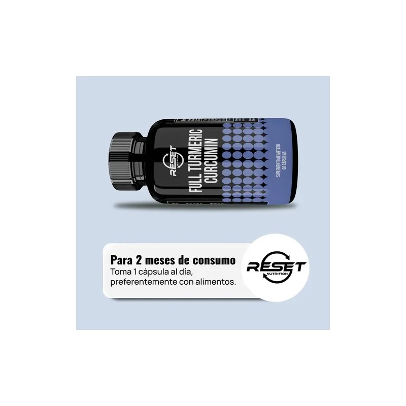 Reset Nutrition Turmeric Cúrcuma Salud Articulaciones 60cáps Sin Sabor