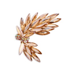 Rhinestone Cluster Brooch Pin for Women Girls Gold Plated Dainty Crystal Feather Wing Brooches Lapel Pins Breastpin Shiny Teardrop CZ Clothes Collar Dress Scarf Decoration Accessories Jewelry Gifts
