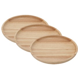 Fuji Boeki Wooden Round Dish (M) x 3 Piece Set, Dish, Wooden Tray, Obon Festival, Scandinavian
